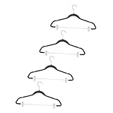 BAZEITFLOW 4 Stück Verstellbare Anti rutsch Hosen Rockbügel mit Clips Platzsparend und Stabil für Kleiderschrank Organisation Multifunktionale Kleidungshalter für Tanktops Hosen Schals