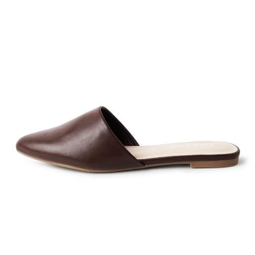 J. Adams Lennox Mules for Women - Closed Pointed Toe Flat Heel Slides2