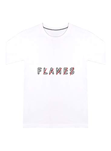 Image of CreativiT Graphic Printed T-Shirt for Unisex Flames Tshirt | Casual Half Sleeve Round Neck T-Shirt | 100% Cotton | D00393-15