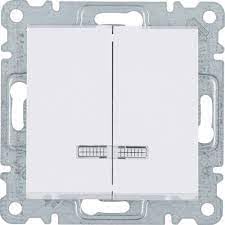 Hager lumina2 - Interrupteur double indicateur lumineux lumineux 2 blanc polaire
