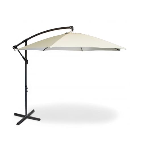 Pincho Sombrilla Terraza Exterior 300 cm – Parasol Excentrico con Manivela – Protección UV50+ – Sombrilla Basculante e Inclinable 360° – Resistente y Estable para Terraza, Jardín y Exterior