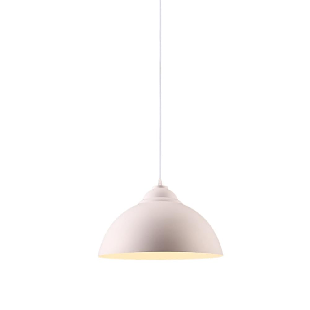 KBUUKYYXouy Metal Colorful Ceiling Pendant Lighting, Aluminum Semicircle Light Fixture, Indoor Hanging Lamp, Single Chandelier for Over Kitchen Island Sink Dining Room Entryway(White)