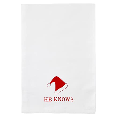 Santa Barbara Design Studio F2F Holiday Thirsty Boy Tea Towel, 30-Inch Square, He Knows