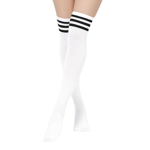 Image of Komorebi 6 Pairs Thigh High Striped Warm Boot Socks for Daily /Cosplay