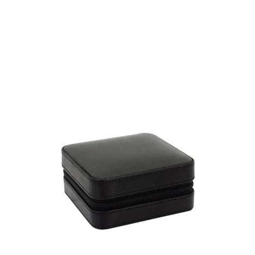 Friedrich23 Milano Schmucketui Schwarz – Feinsynthetik 12x12x6 cm, kleiner Schmuck Organizer