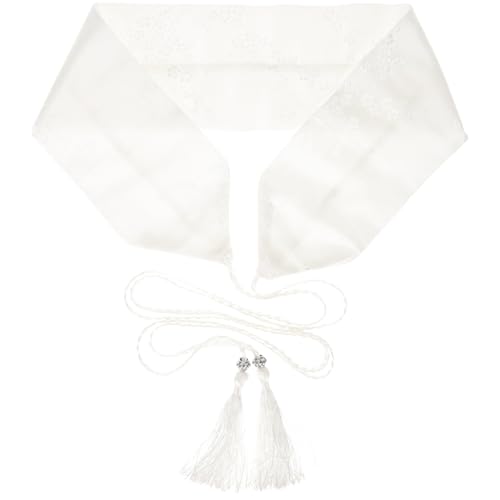 Japanese Style Wide Waist Belt for Costume Accessories Vintage Embroidered Waistband with Tassel Breathable for Han Chinese Clothing Chic Design for Parties2