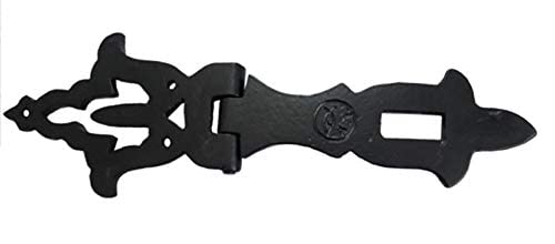 Adonai Hardware "Jediel" Antique Iron Hasp and Staple (1, Black Powder Coated) 1
