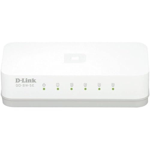 D-Link GO-SW-5E Switch 5 Ports Ethernet 10/100mbps - Idéal Partage de Connexion et Mise en Réseau Small/Home Office
