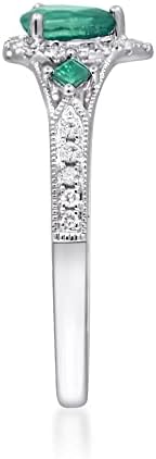 Gin & Grace 14K White Gold Pure Zambian Emerald Ring with Pure Diamonds for girls | Ethically, authentically & organically sourced Pear, Sq.-Lower Emerald hand-crafted jewellery for her. 5 213qq ZHtgL. AC