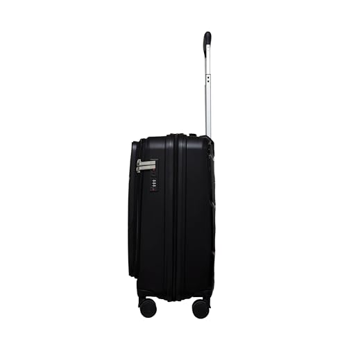 Image of SWISS MILITARY EDGEPRO 20 inch Hard Laptop Cabin Luggage Bag, Polypropylene Trolley Bag with Laptop Compartment up to 15.6 inch & 360 Spinner Wheels, Number Lock with Push Button Handle Trolley 55L