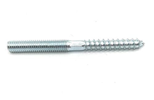 Image of Hanger Bolt M8x90 Silvery Double Headed Bolt Self-Tapping Screw with Hexagon for Furniture 8Pcs