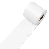 Decotalk Tapetenbordüre Selbstklebend Weiß Wasserdicht 7.6X1500cm Bordüre Selbstklebend PVC Dekorative Bordüre Tape Spiegel Rahmen Trim Reparatur Klebeband Tapetenbordüre für Badezimmer Küche Wand