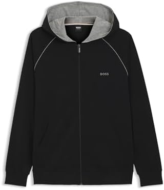 BOSS Hoodie Aus Stretch-baumwolle Mit Reißverschluss