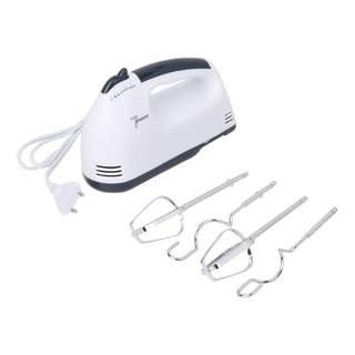 260 Watt Hand Mixer Hand Blender with 4 Pieces Stainless Blender, Bitter for Cake/Cream Mix, Food Blender, Beater for Kitchen || Beater for Cake (White)