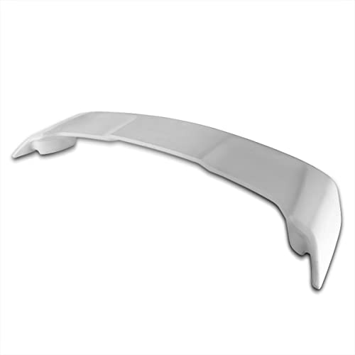 Spec-D Tuning Unpainted White Abs Plastic Rear Trunk Spoiler Wing Compatible with Mitsubishi Lancer 2008-2015