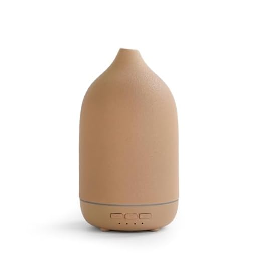 ZEIGGA LAB Essential Oil Diffusers, Aromatherapy Diffuser for Essential Oils, 100ml Ceramic Oil Diffusers for Large Room - 5 Timers, Warm Ambient Light, Auto-Off
