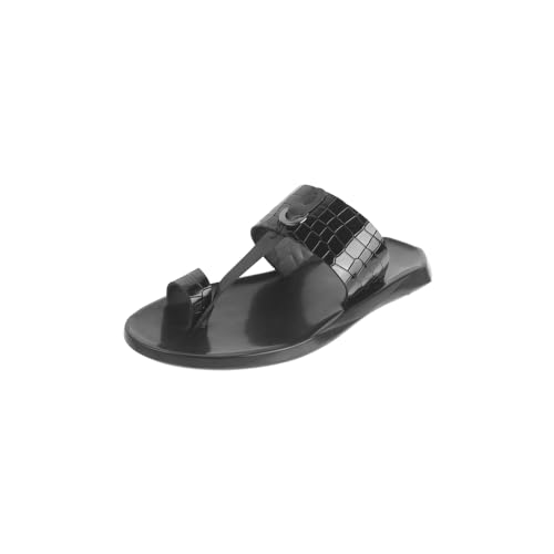 Image of Mochi Men Patent Leather Kolhapuri Ethnic Chappal