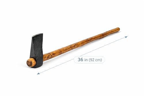 Image of Idol Heavy Duty 2 KG Axe with Bamboo Handle | Kulhadi for Tree Cutting, Gardening & Agricultural Use | Tempered Iron Blade | Durable Wooden Handle Axe