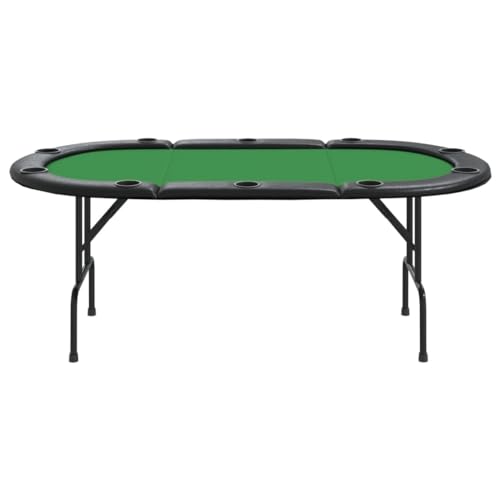 UJCHVHN Tables 10 Spieler Faltbarer Pokertisch Grün 206x106x75cm Poker & Spiele Tische – Bild 4