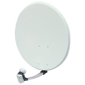 Kit Antena Parabólica 80 cm acero + Tete LNB single