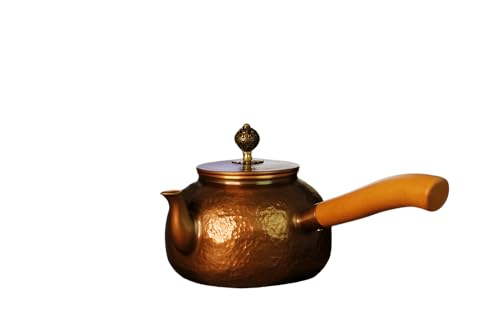 Handmade Copper Kettle with Side Handle, Small Teapot