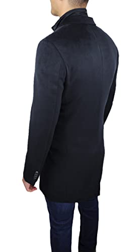 Abrigo sastre negro de hombre Evoga con chaleco casual 3