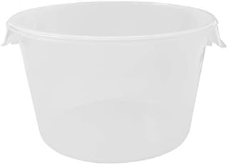 Rubbermaid Commercial Products Plastic Round Food Storage Container for Kitchen/Food Prep/Storing, 12 Quart, Clear, Container Only (FG572624CLR)