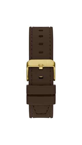 Guess Men's 42mm Watch - Black Strap Gunmetal Dial Silver Tone Case