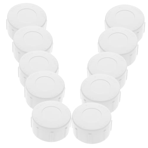 Milisten 10 por Tapa roscada de PVC tapón de Extremo de Tubo de PVC Accesorio de PVC para Piscina Tapas de PVC Tapa de Extremo de barandilla de PVC de polivinilo
