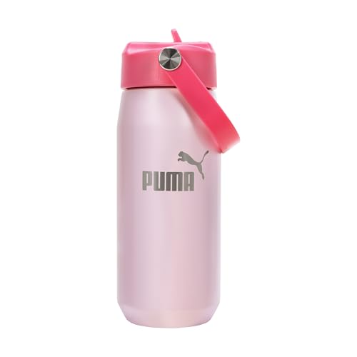 Image of PUMA unisex-adult 18oz Insulated Stainless Steel Water Bottle With Straw & Carry Handle