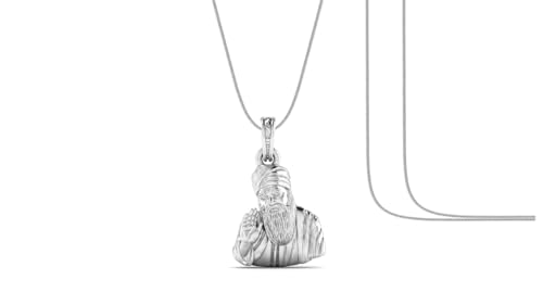 Pendentif chaîne Guru Nanak collier argent pur sikh sardar pour homme femme