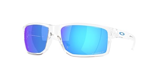 Oakley OO9470 Sunglasses Bundle: OO 9470 GIBSTON XL 947005 Clear/Prizm Sapphire Polar Policarbonate Polarized and Eyewear Cleaning Kit