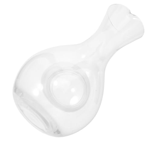 BESPORTBLE Caraffa in Cristallo Giapponese per Sakè 300 Ml con Scomparto Ghiaccio Decanter in Vetro Trasparente con Bocca Inclinata per Servizio Vino Freddo Casa e Ristorante