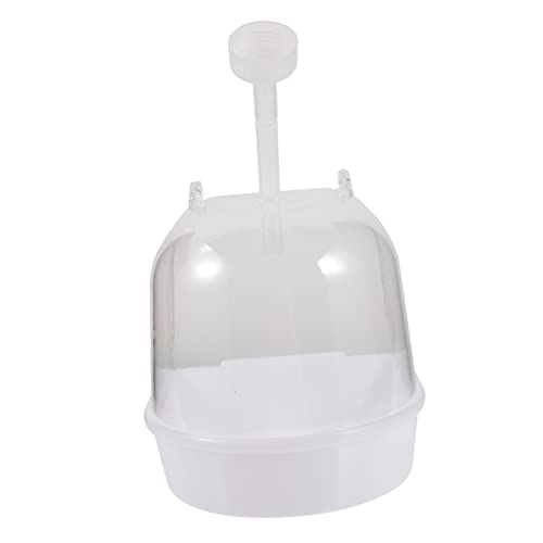 箱 鳥のバスボックス バードバスとフィーダー オウム風呂 オカメインコのケージ用バス たらい 大きなオウムの檻 うさぎ ハンギングバードバスタブ 便利な鳥の浴槽 プラスチック 白い iplusmile
