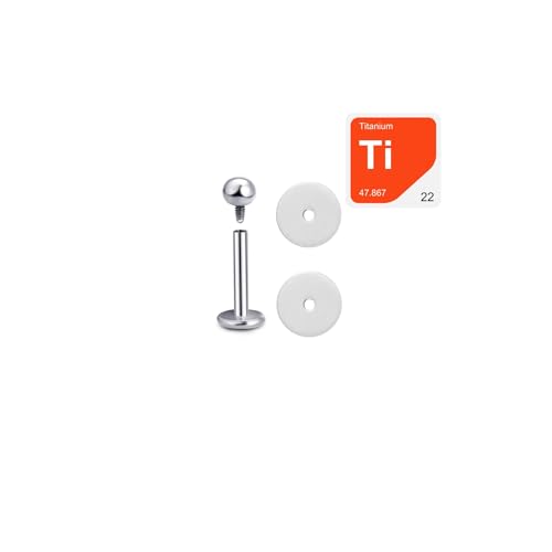 Titan Labret mit Innengewinde Anti Wildfleisch Disc SET gegen Wildfleisch Keloid am Ohr Conch Helix Piercing in 1 2 x 6 x 3mm