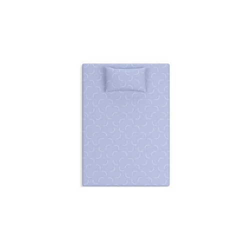 Image of Signature Design by Ashley Twin Size iKidz 7 Inch Firm Gel Memory Foam Mattress with Stretch Knit Cover & Pillow Included, Blue Ocean, Fiberglass-Free, Mattress in A Box