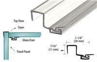 CRL "U" Seal Polycarbonate Strike With Leg and Insert at 90 Degrees for 3/8" Glass - 95 in long