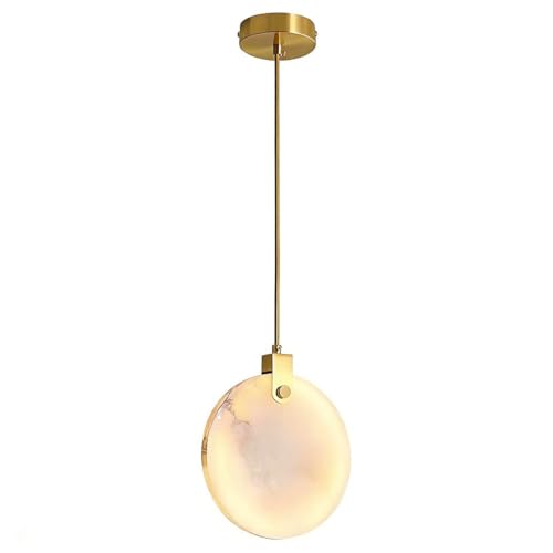 Modern Alabaster Pendant Light Natural Stone Brass Hanging Lamp Modern