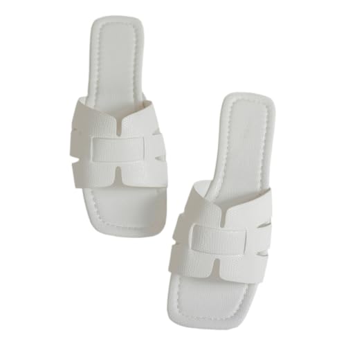 Women's Flat Slippers & Beach Sandals | Non-Slip Outdoor Square Toe Fashion Slip Ons for Summer