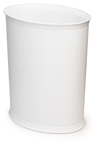 Image of Stephanie Imports Made in USA 5-Gallon White Plastic Waste Basket (10.25 inch L X 12.5 inch H)