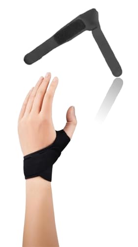 Sweet seven Adjustable Thumb Support Brace for Comfortable Relief - Alleviate Mouse Hand Pain, Thumb Arthritis - Soft Compression Sleeve for Big Thumb Joint - Left Hand - Black (Size L)