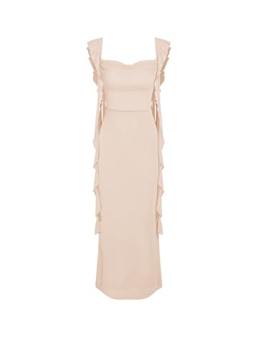 Image of CIDER Formal Dresses for Women Wedding Guest Dresses Summer Maxi Dress Sleeveless Mesh Ruffle Cocktail Dress Elegant Outfits