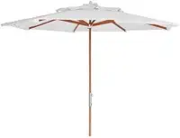 Guarda Sol de Madeira 3 Metros Sombreiro Piscina Praia Churrasco Area Gourmet Premium - Pazie (Branco)