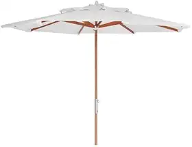Guarda Sol de Madeira 3 Metros Sombreiro Piscina Praia Churrasco Area Gourmet Premium - Pazie (Branco)