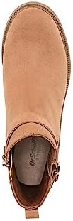 Dr. Scholl's Womens Retrospect Ankle Side Zip Block Heel Bootie Honey Brown Microfiber 6.5 M | Image 1