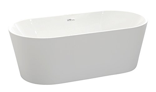 Chand 67 in. Acrylic Flatbottom Freestanding Bathtub in White Chand 67 in. Acrylic Flatbottom Freestanding Bathtub in White