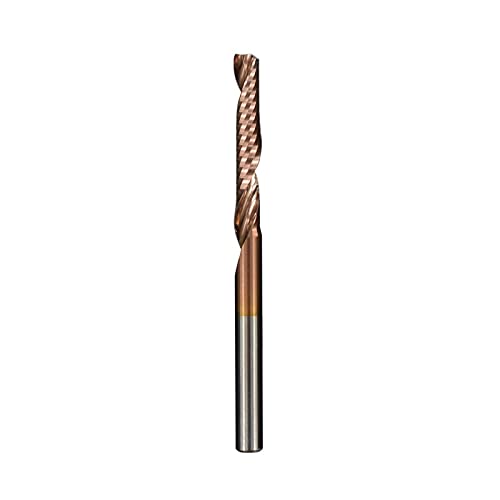 Image of Drill Bit 1 Flute End Mill TiCN Coating Spiral Milling Cutter for Aluminum Copper Cutting Carbide CNC Router Bit,3.175x1.5x8