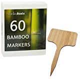 60 Bamboo Garden Plant Labels Herbs Gardening Planter Markers Plant Sign Tags 60pcs 2.4 inch Wide 4 inch Tall for Indoor Plants Flowers Succulents