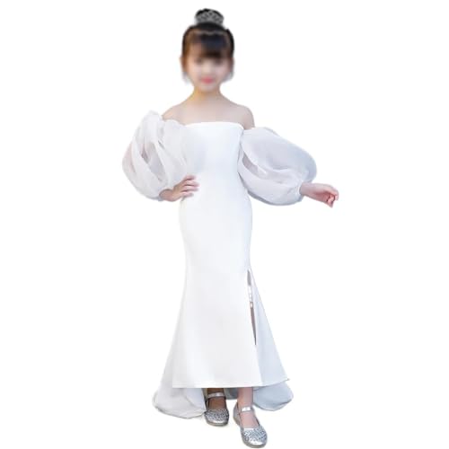 YYXZSL Vestido de Princesa con Hombros Descubiertos for niñas, Vestido de Noche for niños, Vestido de Fiesta for niñas(140)