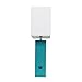 Elegant Designs LT1053-TEL Modern Leather Table Lamp with USB and White Fabric Shade, Teal (Pack of 1)